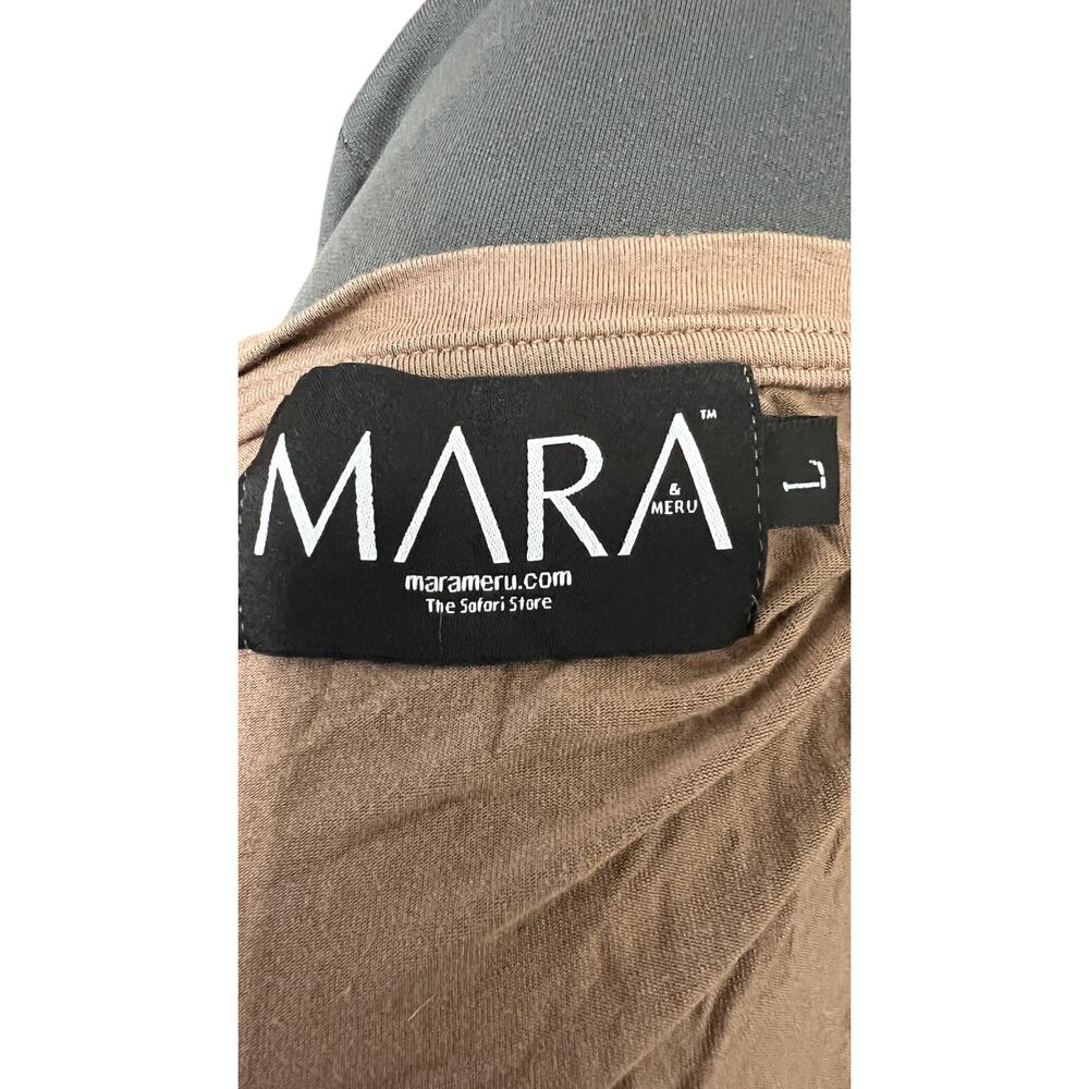👕 Mara & Meru Brown V-Neck Tee L Soft Casual Minimalist Neutral Basic Top - Picture 4 of 4